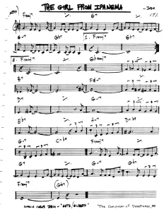 garota de ipanema chica de ipanema partitura estándar de bossa nova de Jobim