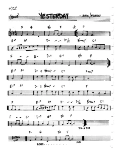 Yesterday partitura de icónico tema de The Beatles cómo practicar acordes en bloque en las canciones